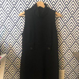 Banana Republic Black 100% Wool Sleeveless Cowl Neck Sheath Dress
